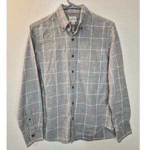 J Crew Slim Untucked Gray Plaid Flannel Spring Soft Brushed Twill Minimalist